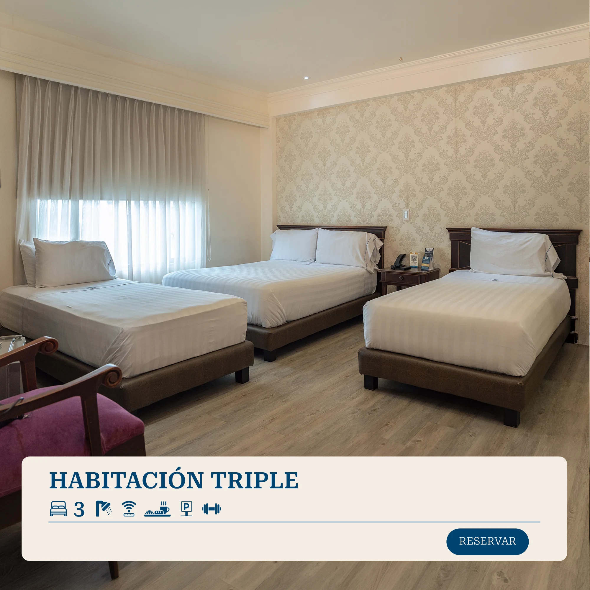 Habitación triple en el eje cafetero